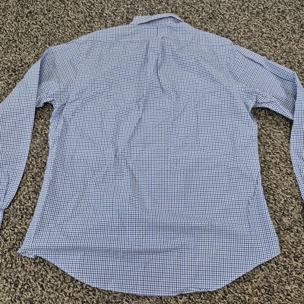 Ralph Lauren Long Sleeve Mens Large Blue Check Button Down Custom Fit - Picture 8 of 9